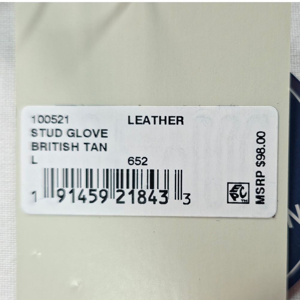 Cole Haan Women Glove Large British Tan Leather Stud Touchscreen 100521 NWT - Picture 9 of 9